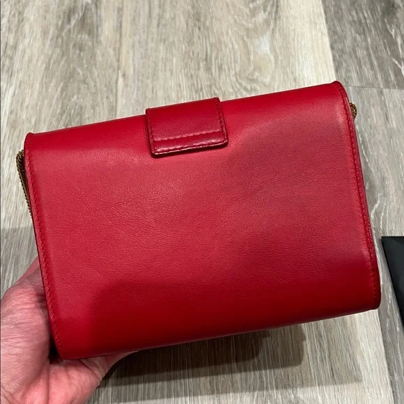 Yves Saint Laurent Red Clutch with Gold Accent - Picture 4 of 7
